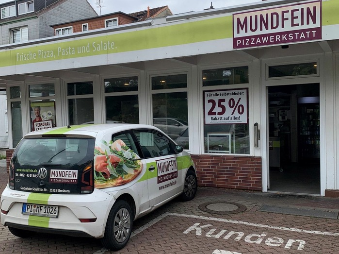 Mundfein - Pizzawerkstatt · Geschwister-Scholl-Straße · Elmshorn | Bild 1/1 | Mundfein Pizzawerkstatt · Außenansicht | Geschwister-Scholl-Str. 10